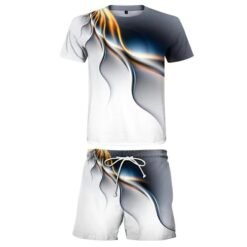 Men's Casual T-shirt Shorts Two-piece Printed Sportswear - TZ0124385, XL
