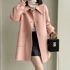 Womens Stylish Casual Doll-Neck Wool Coat