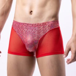 Men's Sexy Boxer Shorts - Red, L