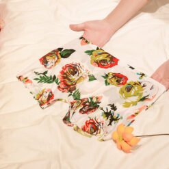 Summer Printed Men's Ice Silk Seamless Panties - Chrysanthemum, XXL