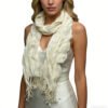 White Dyed Crinkle Scarf - Textured Summer Scarf 70x25