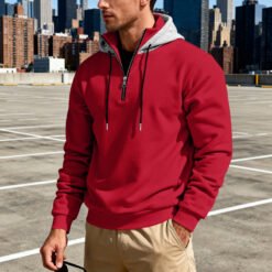Alternative view of Light-luxury Commuter-style Long-sleeve Hoodie With A Stand-up Collar