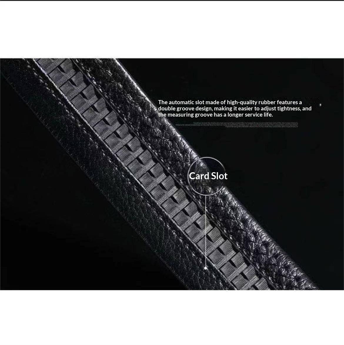 Mens Smooth Leather Belt With Automatic Buckle 1 Piece - Image 2