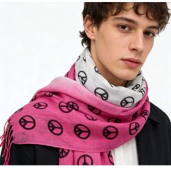 Alternative view of 2pcs Hot Pink Semi Sheer Scarf , Delicate Drape For Warm Days,Office Appropriate Subtlety For Women Men