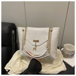 Large Capacity Chain Shoulder Bag For Women - White