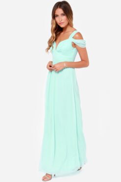 Long Floor Length Elegant Greek Style Pleated Dress - Light Green, XXL