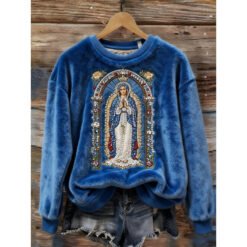 Flannel Top For Christmas Sweet Crew-Neck Sweater With Snowman Design POD - Style1, M