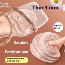 High Heels Not Tired Feet Artifact Non-slip Self-adhesive Slip Prevent Sticker Insole - Pigskin Forefoot Pad Thin, 1pair