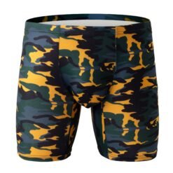 Men's Camouflage Loose U Convex Casual Sports Boxers - Green And Yellow Camouflage, M
