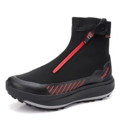 High-end Shock-absorbing Soft-soled Non-slip High-top Hiking Boots For Mountaineering - Black And Red, 42