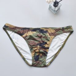 Four-color Camouflage Men's Briefs - Army Green, XL