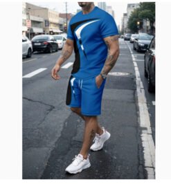 Alternative view of Men's Casual T-shirt Shorts Two-piece Printed Sportswear