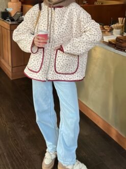 Alternative view of Womens Classic Loose-Fit Zip-Up Jacket For Fall And Winter