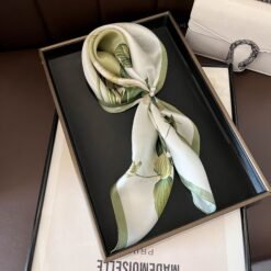 Beige Silk Square Scarf For Womenversatile And Easy To Style