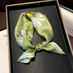 Beige Silk Square Scarf For Womenversatile And Easy To Style