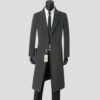 Mens Stylish Casual Wool Mid-length Coat