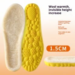 Breathable Sweat Absorbing Shock-absorbing Comfortable Soft Bottom Drooping Wool Insole - 1.5cm, 39to40