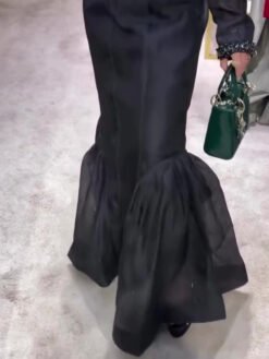 Alternative view of Black Structured Organza Mermaid Maxi Skirt