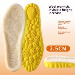 Breathable Sweat Absorbing Shock-absorbing Comfortable Soft Bottom Drooping Wool Insole - 2.5cm, 41to42