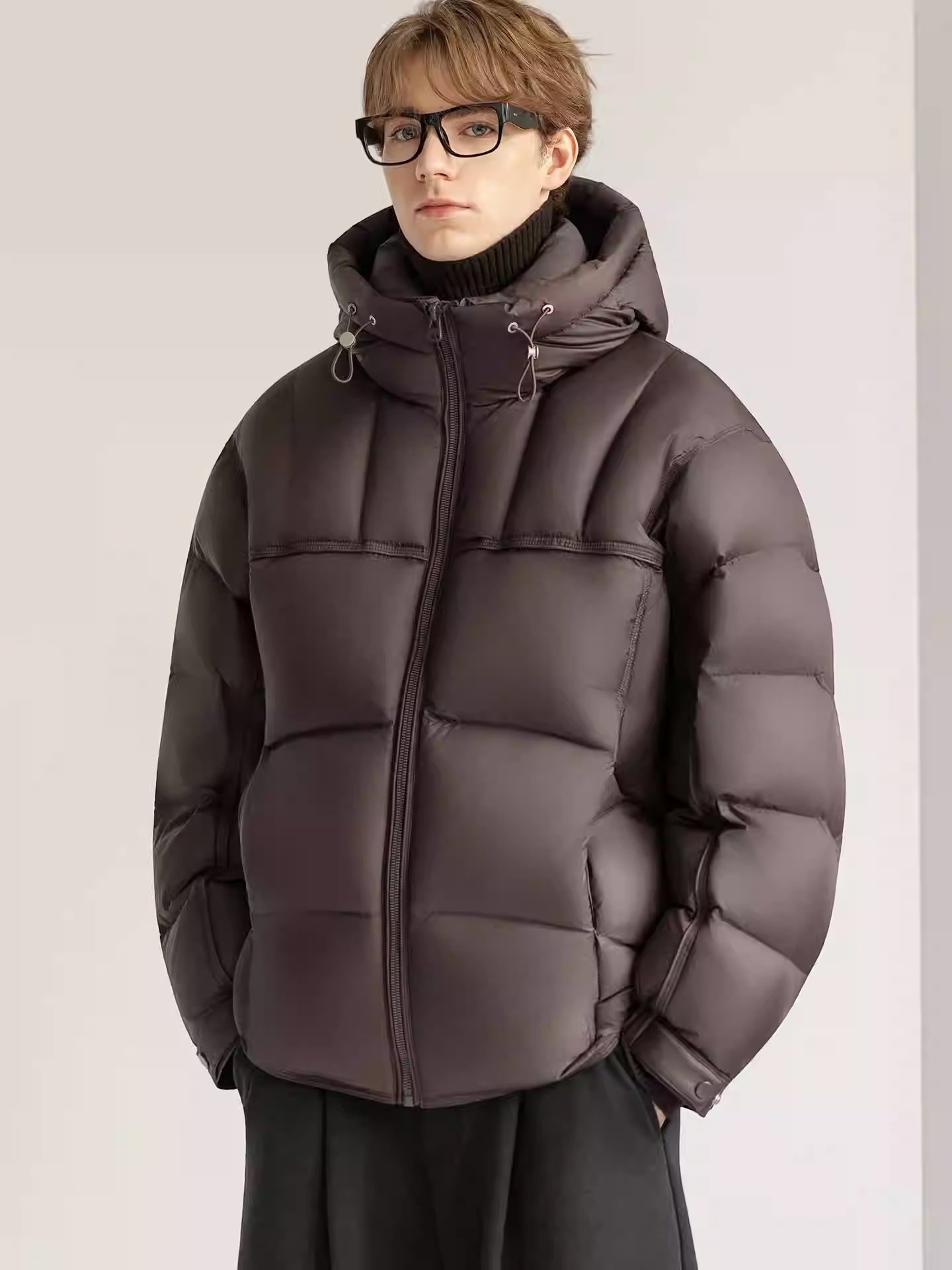 White Duck Down Stylish Thick Hooded Down Jacket - Image 2