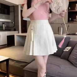 Stylish And Minimalist Design Womens Skirt - White, L