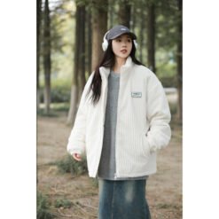 New Winter American-style Corduroy Cotton Coat With A Premium High-end Feel - Beige, L