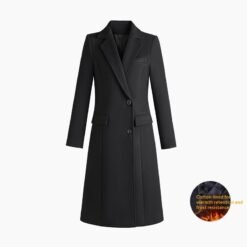 Woolen Coat For Formal Work Attire At Banks Jewelry Stores And Hotel Front Desks - Black, M