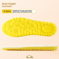 Cloud Winter Warm Height Increasing Insole Wool Fleece Lined - 1.5cm, 37to38