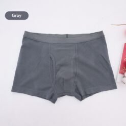 Breathable Washable Cotton Underwear For Mid- To Older-Aged Adults With Mild Incontinence - Men's Gray, L