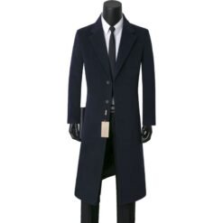 Alternative view of Mens Stylish Casual Wool Mid-length Coat