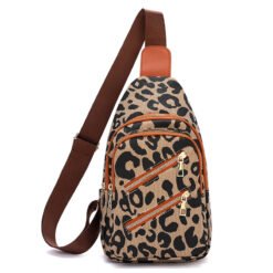 Lightweight High-capacity Chest Pack For Men - Leopard Print