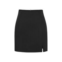 Alternative view of High-waisted Front-slit Versatile Form-fitting Stretchy Pencil Skirt