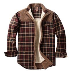European-size Plaid Shirt Mens Outerwear - Coffee, XL