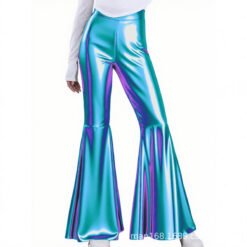 Alternative view of Lightweight Flared Pants With Gold-foil Snake-print