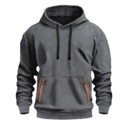 New Fallwinter Mens Fleece-lined Hoodie - Dark Gray, XL