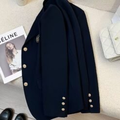 Springautumn Korean Style Navy Blazer For Women - Navy Blue, M