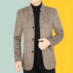 Mens Casual Blazer For Fall And Winter - Brown, M