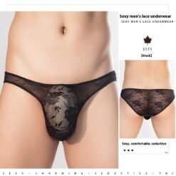 New Fashion Lightweight Breathable Sexy Men's Briefs - Black, Free Size