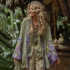 Linen Shawl-printed Buttonless Shirt Travel Ethnic-style Shawl - GKNH57164U, 2XL