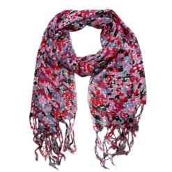 Alternative view of Red Printed Viscose Scarf - Flowy Long Scarf For Dresses 67inchx24inch