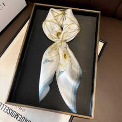 Beige Silk Square Scarf For Womenversatile And Easy To Style