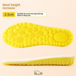 Cloud Winter Warm Height Increasing Insole Wool Fleece Lined - 2.5cm, 37to38
