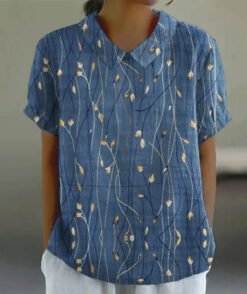 Womens 3D-printed T-shirt Polo Top - 34Style, XS