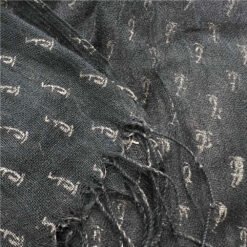 Alternative view of Black Printed Viscose Scarf - Elegant Evening Scarf 67inchx26inch