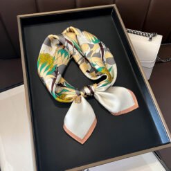 Beige Silk Square Scarf For Womenversatile And Easy To Style