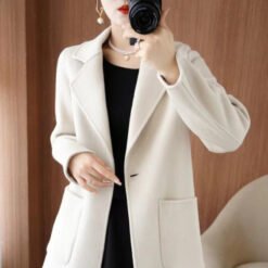Mid-length Wool Casual Chic Coat - Apricot, M