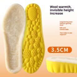 Breathable Sweat Absorbing Shock-absorbing Comfortable Soft Bottom Drooping Wool Insole - 3.5cm, 35to36
