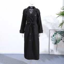 Elegant Wool Long Coat New Casual-style Outerwear - Black, M