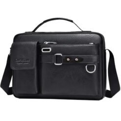 Pierdan Casual Crossbody Commuter Mens Premium Shoulder Bag - Black