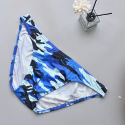 Four-color Camouflage Men's Briefs - Blue, S
